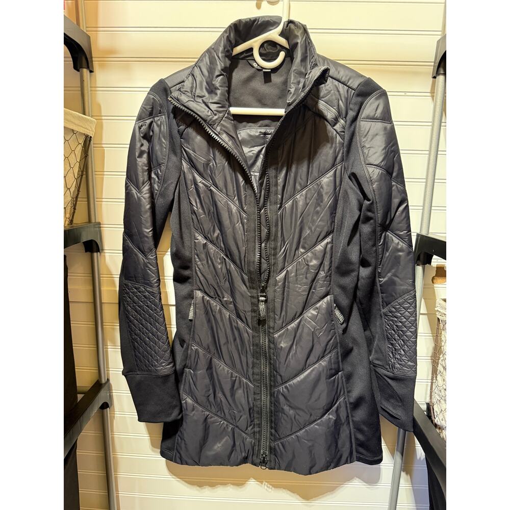 Athleta Rock Ridge PrimaLoft Quilted Puffer Moto Style Long Length Jacket  XS
